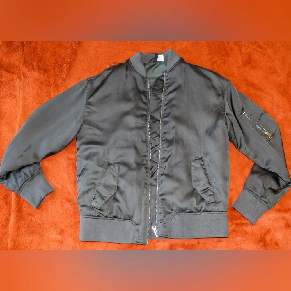 Army Green Bomber Jacket - Picture 2 of 7